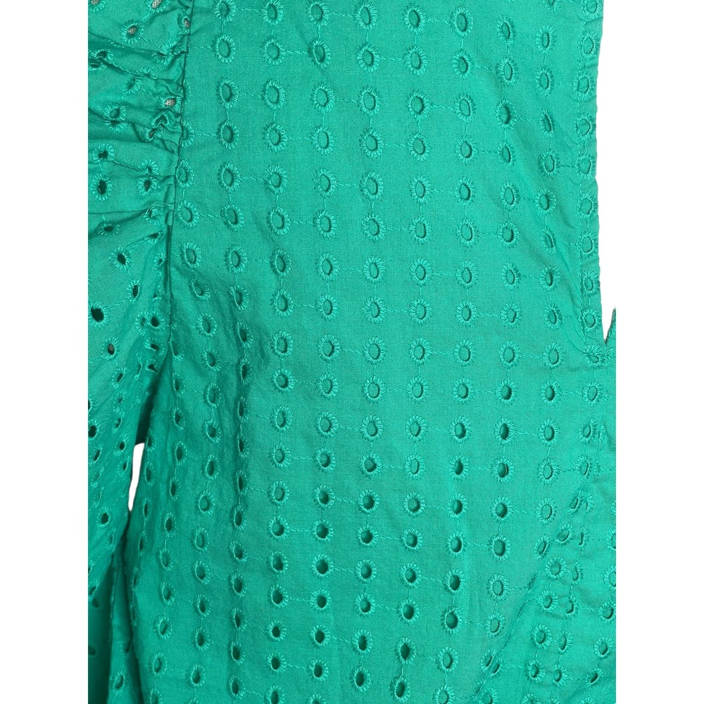 A New Day Green Eyelet Fitted Puff Sleeve Top SZ S - Picture 4 of 4